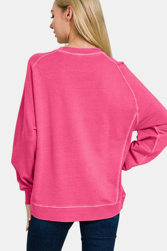 Zenana Full Size Pigment Dyed French Terry Sweatshirt Apparel/Tops Ship from USA TikTok Tops Trendsi USPS Walmart Walmart Apparel Zenana Trendsi https://www.cyberehub.com
