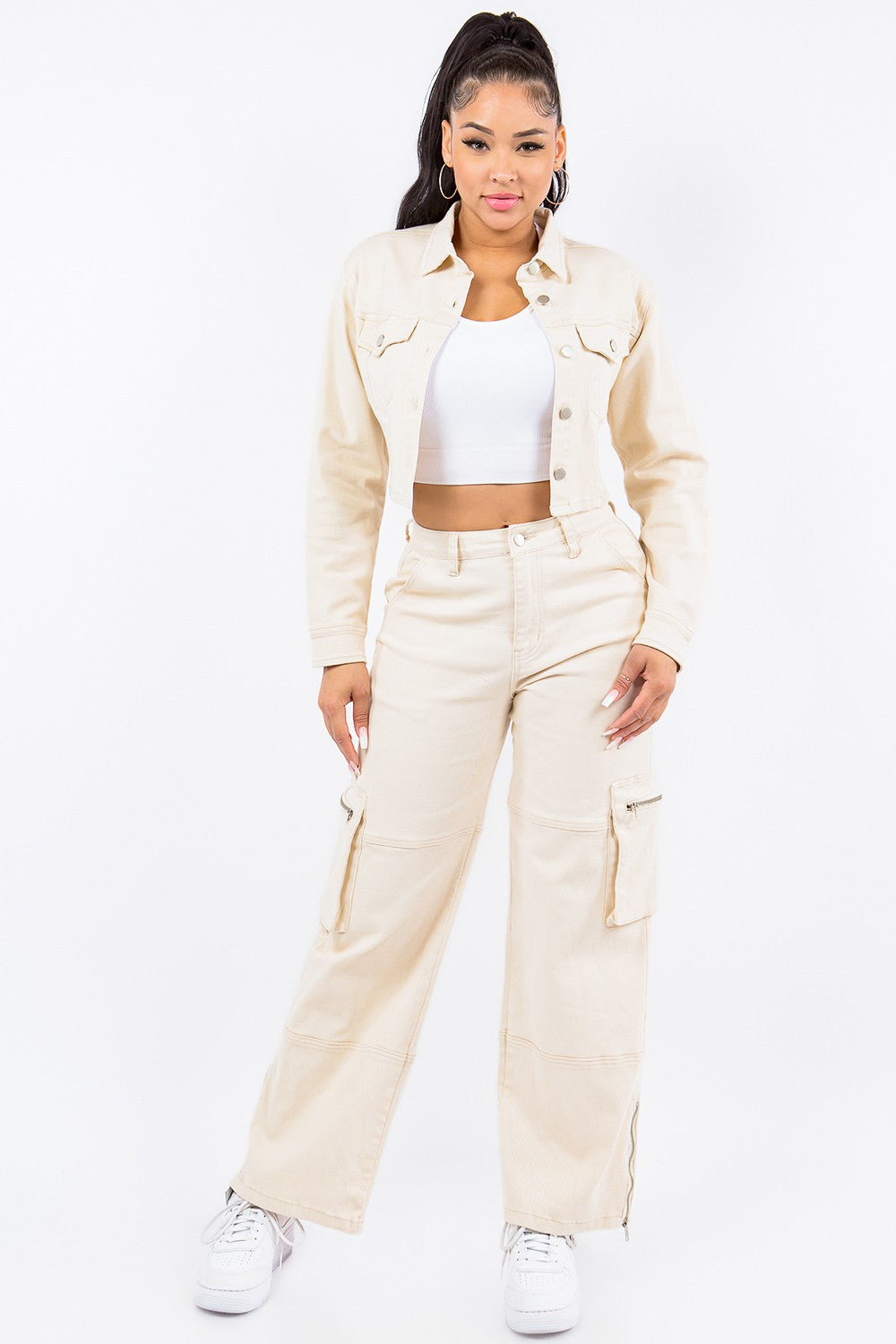 American Bazi Laced Back Cropped Jacket Tops/Jackets/Sweaters American Bazi Clothing Tops Ship from USA TikTok Trendsi USPS Walmart Trendsi https://www.cyberehub.com