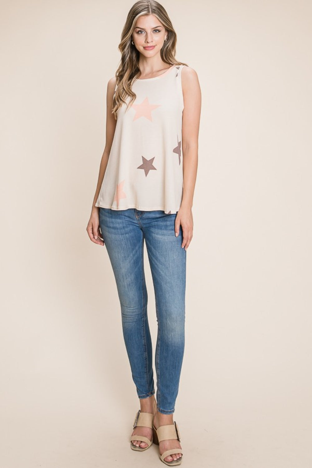 BOMBOM Star Print Round Neck Tank Apparel/Tops BOMBOM Ship from USA TikTok Tops Trendsi USPS Walmart Walmart Apparel Trendsi https://www.cyberehub.com