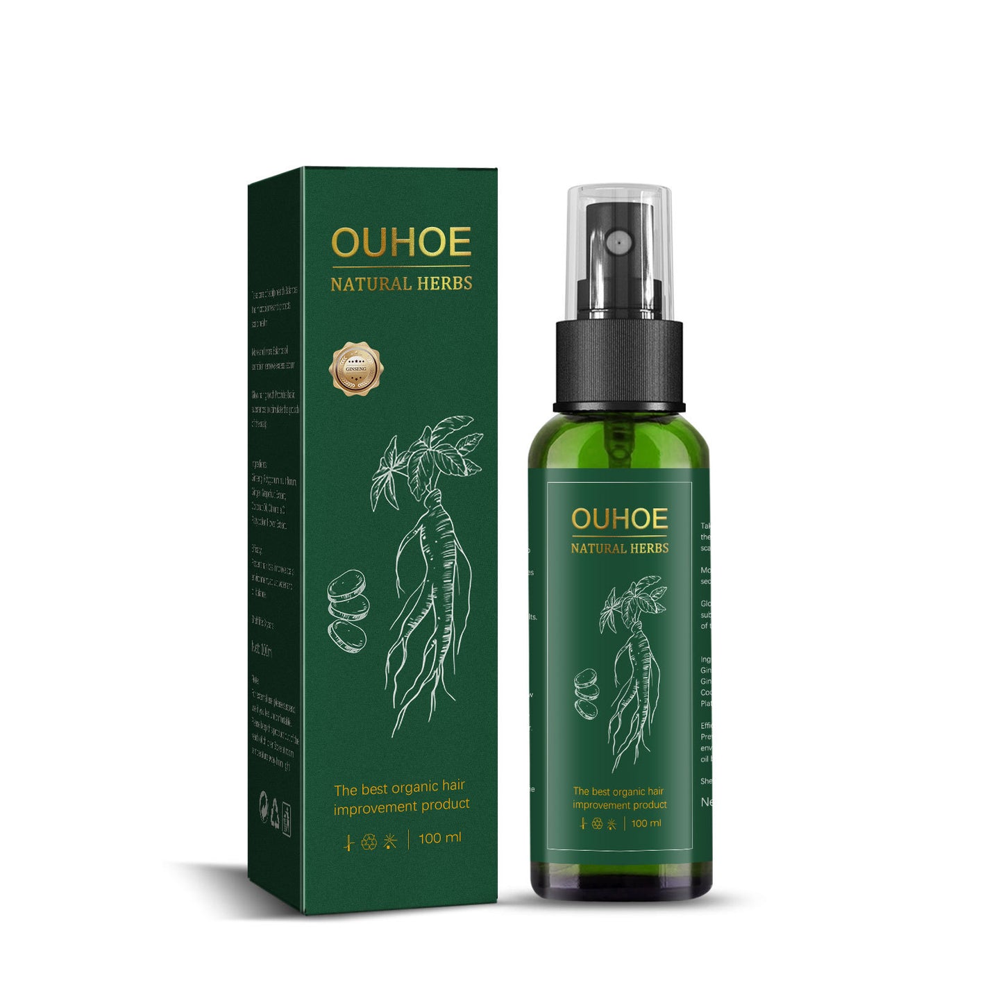 OUHOE Ginseng Hair Growth Lotion Ginseng Moisturizing Hair Care Hair Growth Spray 3pcs Health Beauty CJ USa USPS Muqe https://www.cyberehub.com
