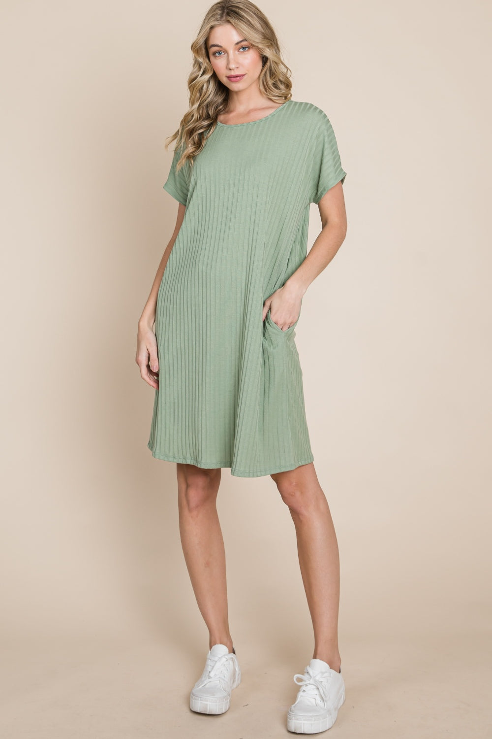 BOMBOM Ribbed Round Neck Short Sleeve Dress Apparel/Dress BOMBOM Dress Ship from USA TikTok Trendsi USPS Walmart Walmart Apparel Trendsi https://www.cyberehub.com