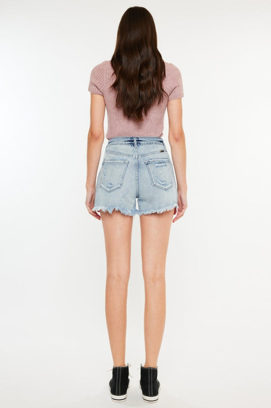 Kancan Distressed High Waist Denim Shorts with Pockets Bottoms Bottoms Clothing Kancan Ship from USA Women Trendsi https://www.cyberehub.com