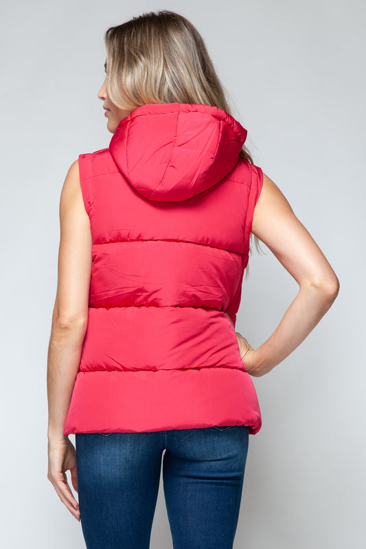 Snobbish Snap and Zip Closure Hooded Vest Shirt Apparel Clothing Tops price-change-job-active Ship from USA Shirts Snobbish USA Women Trendsi https://www.cyberehub.com
