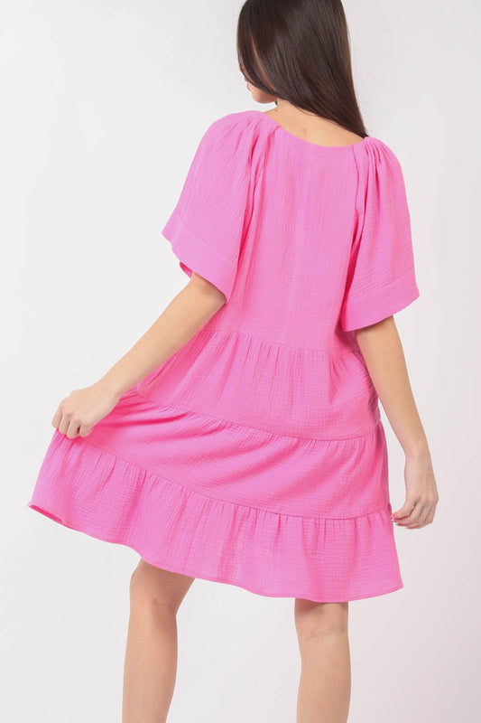 VERY J Texture V-Neck Ruffled Tiered Dress Apparel/Dress Dress Ship from USA TikTok Trendsi USPS VERY J Walmart Walmart Apparel Trendsi https://www.cyberehub.com