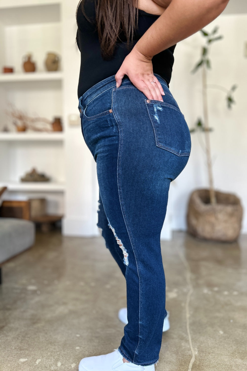 Judy Blue Full Size High Waist Rigid Magic Heavy Destroy Straight Jeans Bottoms Bottoms Clothing Judy Blue Pants Ship from USA Women Trendsi https://www.cyberehub.com