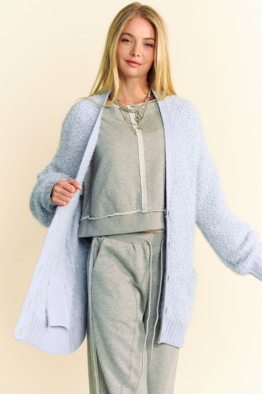 Davi & Dani Ribbed Hem Button Up Long Sleeve Cardigan Tops/Jackets/Sweaters Clothing Tops Davi & Dani Ship from USA TikTok Trendsi USPS Walmart Trendsi https://www.cyberehub.com