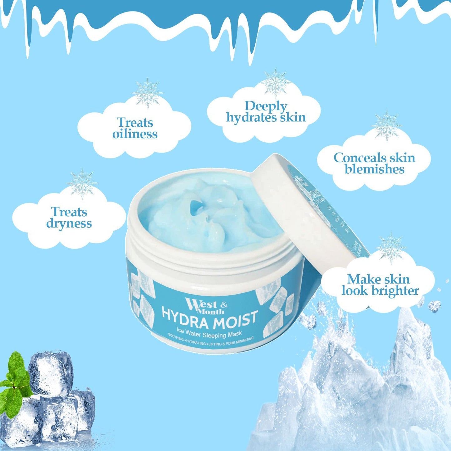 West&Month Radiant Sleep Facial Mask Deep Cleaning Pore Moisturizing Facial Mask Health Beauty CJ USa USPS Muqe https://www.cyberehub.com