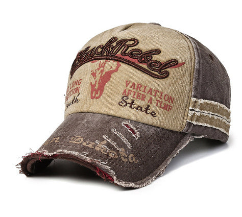 Vintage Embroidered Letter Washed Baseball Cap Beige Adjustable Apparel/Hat CJ Hat Ship From China CJ https://www.cyberehub.com