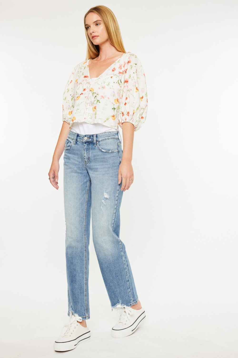 Kancan Mid Rise Frayed Hem Straight Jeans Bottoms Bottoms Clothing Kancan Pants Ship from USA Women Trendsi https://www.cyberehub.com