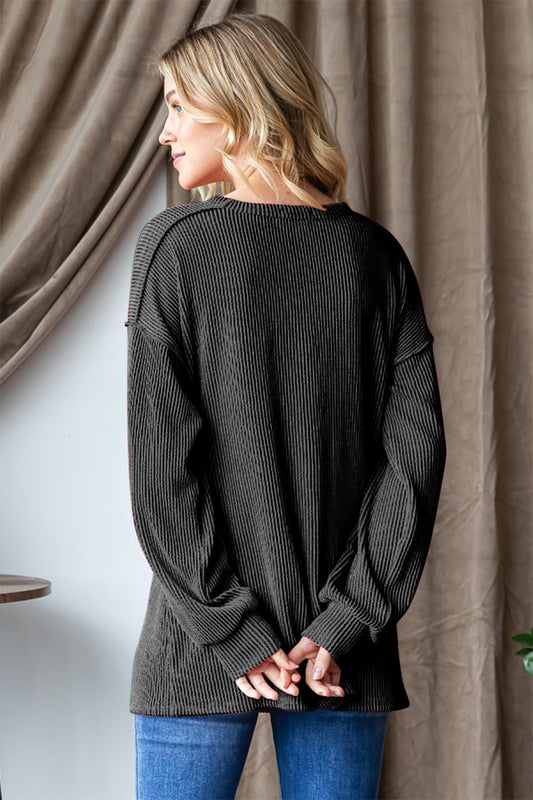 Heimish Ribbed Exposed Seam Long Sleeve T-Shirt Tops/Jackets/Sweaters Clothing Tops Heimish Ship from USA TikTok Trendsi USPS Walmart Trendsi https://www.cyberehub.com