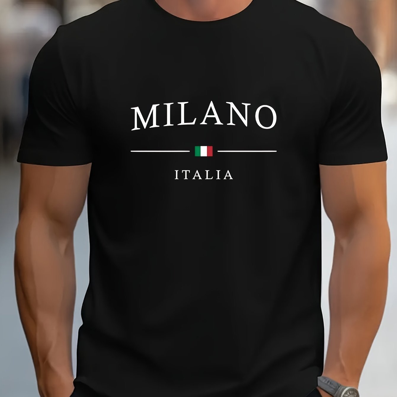 Milano Patterned Printed Men's T-shirt, Comfortable And Elastic Round Neck T-shirt, Perfect For Summer Outdoor Activities, Fashionable Streetwear, Men's Casual Tops Black Apparel/Shirt/Graphic Shirt SNULLO https://www.cyberehub.com