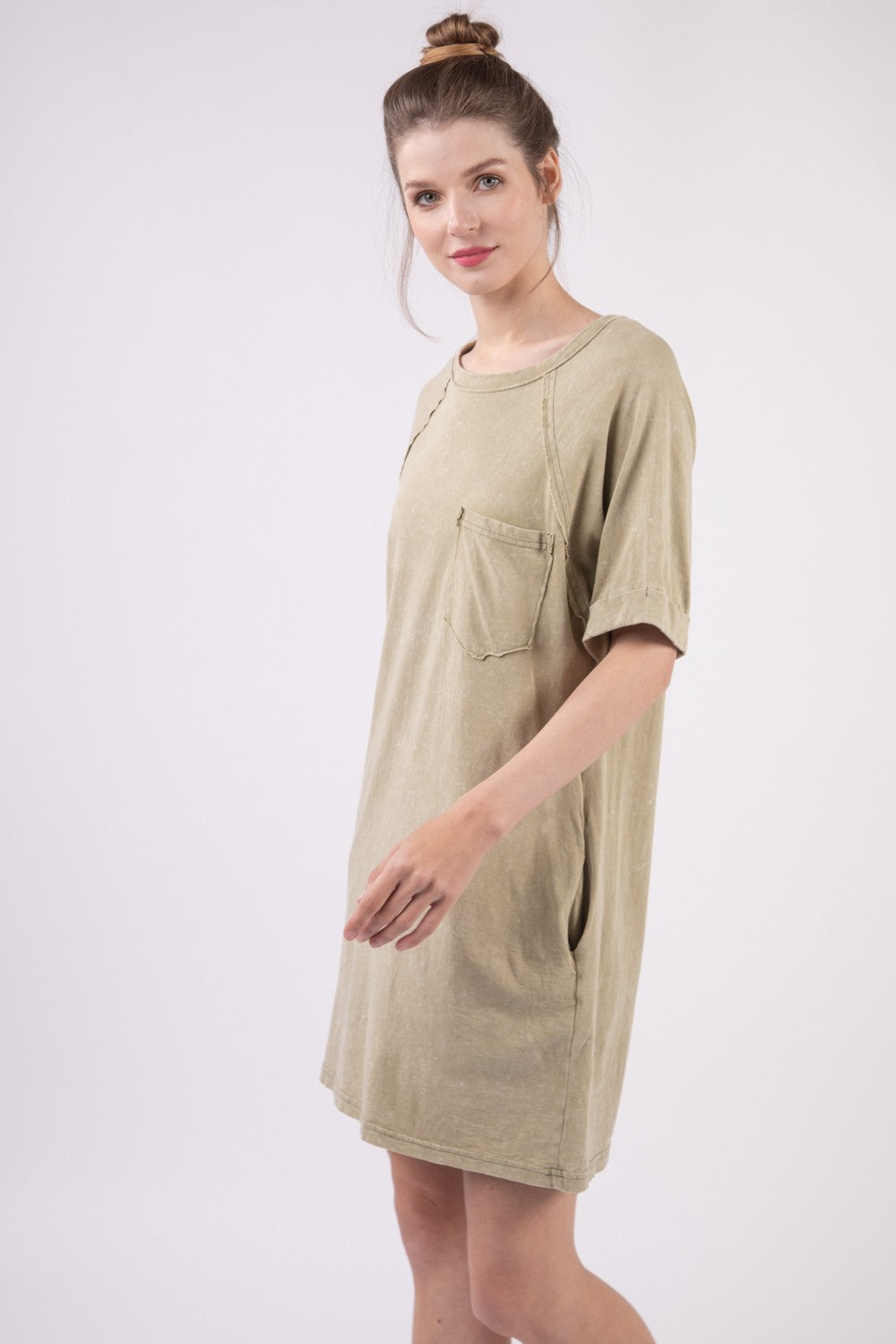VERY J Washed Round Neck Mini Tee Dress Apparel/Dress Dress Ship from USA TikTok Trendsi USPS VERY J Walmart Walmart Apparel Trendsi https://www.cyberehub.com