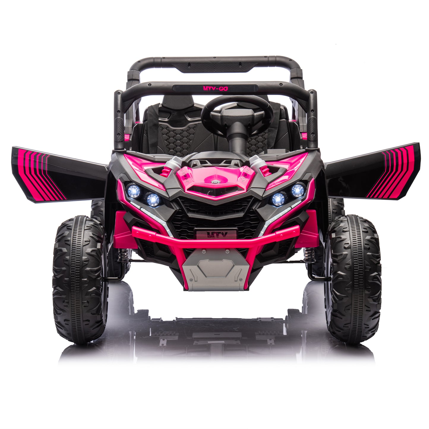 24V Two-Seater Kids Ride On UTV W/Parents Remote Control,Four-Wheel Suspension,Slow Start,Large wheel design,Anti-collision bar,Storage space,Music,USB,Bluetooth,Volume control,LED lights for Kids 3+. Giga Kids Toys Giga https://www.cyberehub.com
