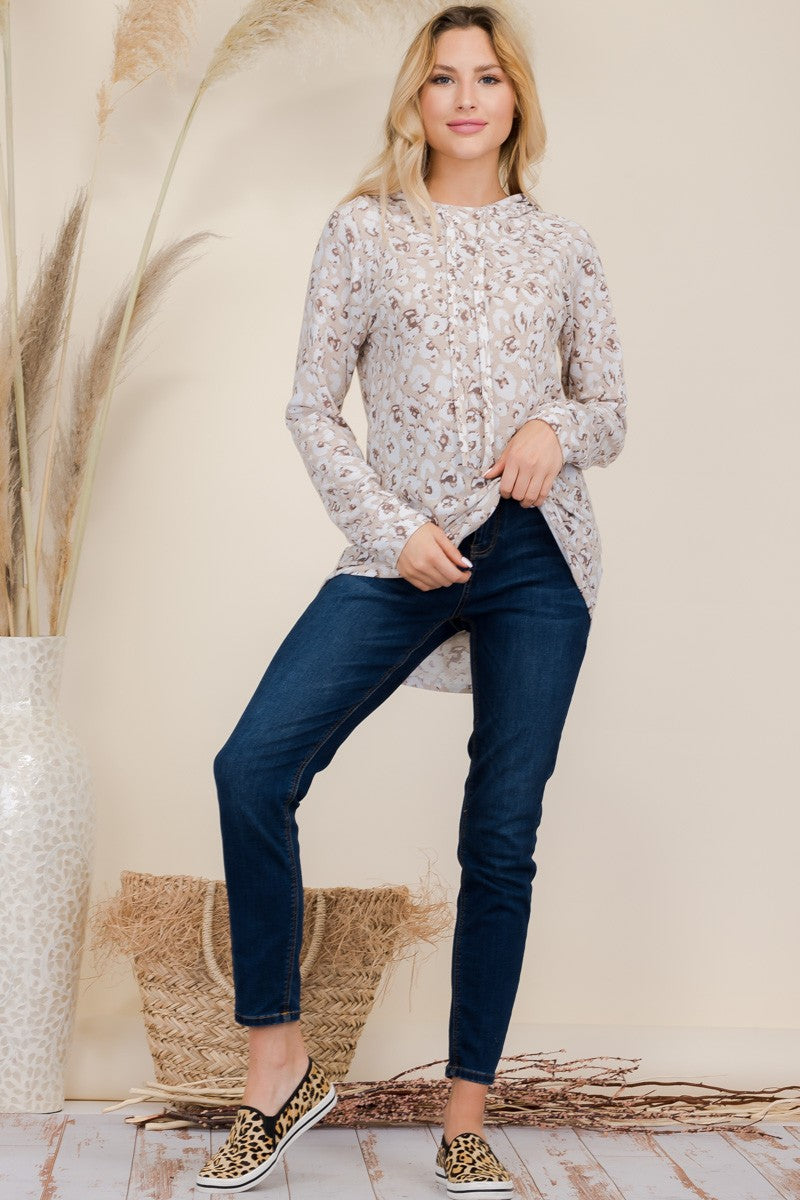 Celeste Full Size Drawstring Leopard Long Sleeve Hooded Blouse Beige Leopard Apparel/Tops Celeste Ship from USA TikTok Tops Trendsi USPS Walmart Walmart Apparel Trendsi https://www.cyberehub.com