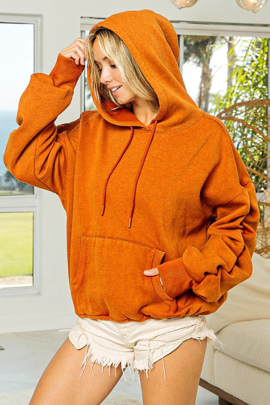 BiBi Ruched Long Sleeve Washed Fleece Hoodie Tops/Jackets/Sweaters BiBi Clothing Tops Ship from USA TikTok Trendsi USPS Walmart Trendsi https://www.cyberehub.com