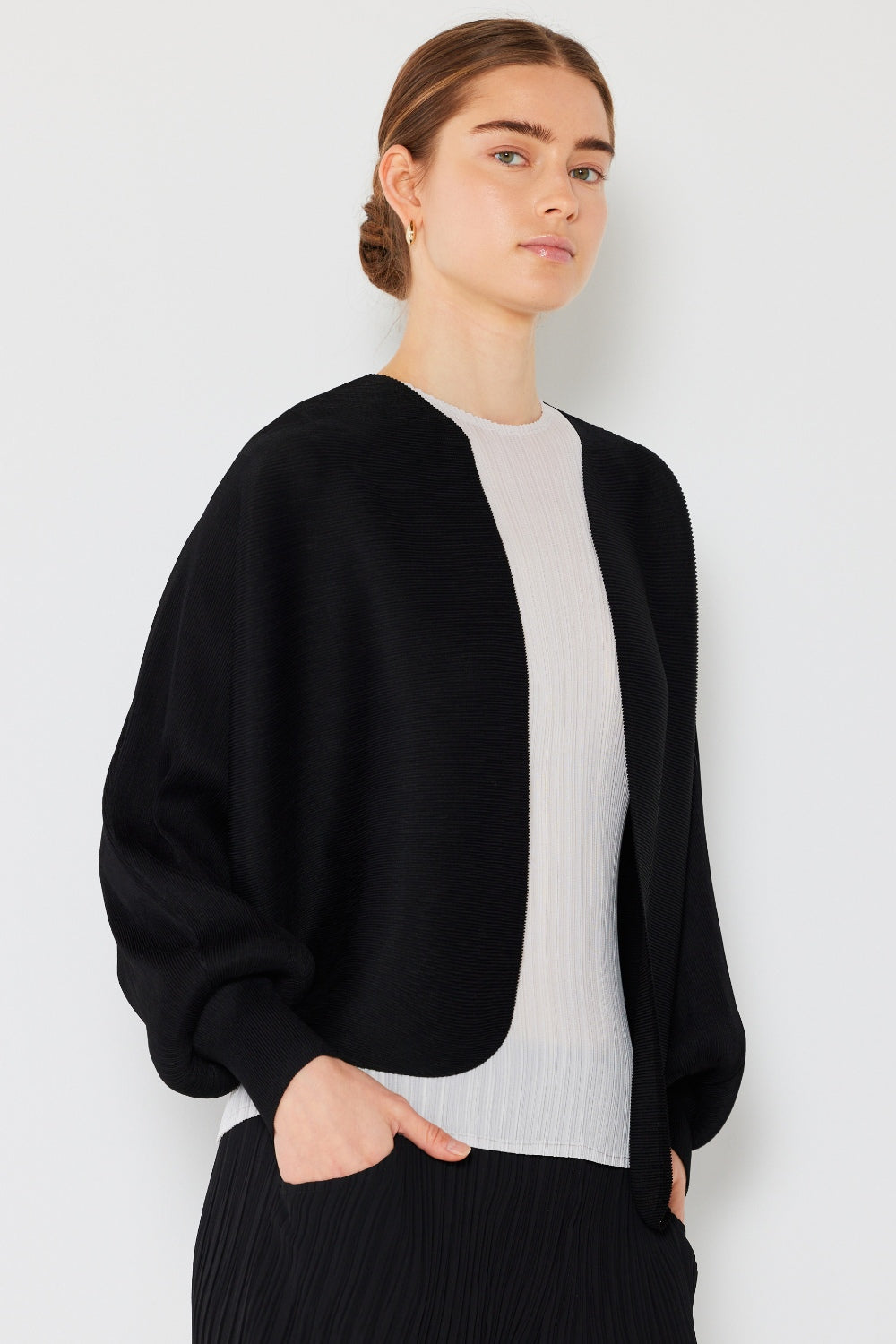 Marina West Swim Rib Pleated Puff Sleeve Bolero Cardigan Shirt Apparel Clothing Tops Marina West Swim Ship from USA Shirts USA Women Trendsi https://www.cyberehub.com