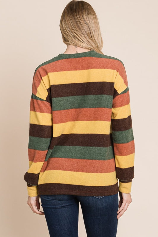 BOMBOM Multi-Color Striped Knit Top Tops/Jackets/Sweaters BOMBOM Clothing Tops Ship from USA TikTok Trendsi USPS Walmart Trendsi https://www.cyberehub.com