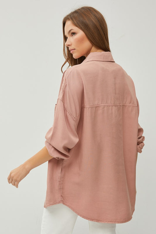 RISEN Full Size Button Up Long Sleeve Denim Shirt Tops/Jackets/Sweaters Clothing Tops RISEN Ship from USA TikTok Trendsi USPS Walmart Trendsi https://www.cyberehub.com
