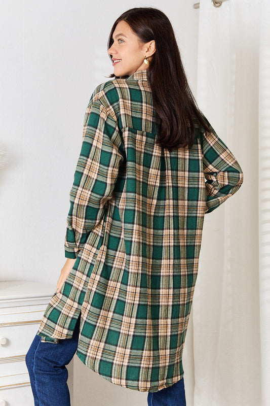 Mandy Plaid Collared Neck Long Sleeve Shirt Apparel/Tops Doorbusters Mandy Ship from USA TikTok Tops Trendsi USPS Walmart Walmart Apparel Trendsi https://www.cyberehub.com