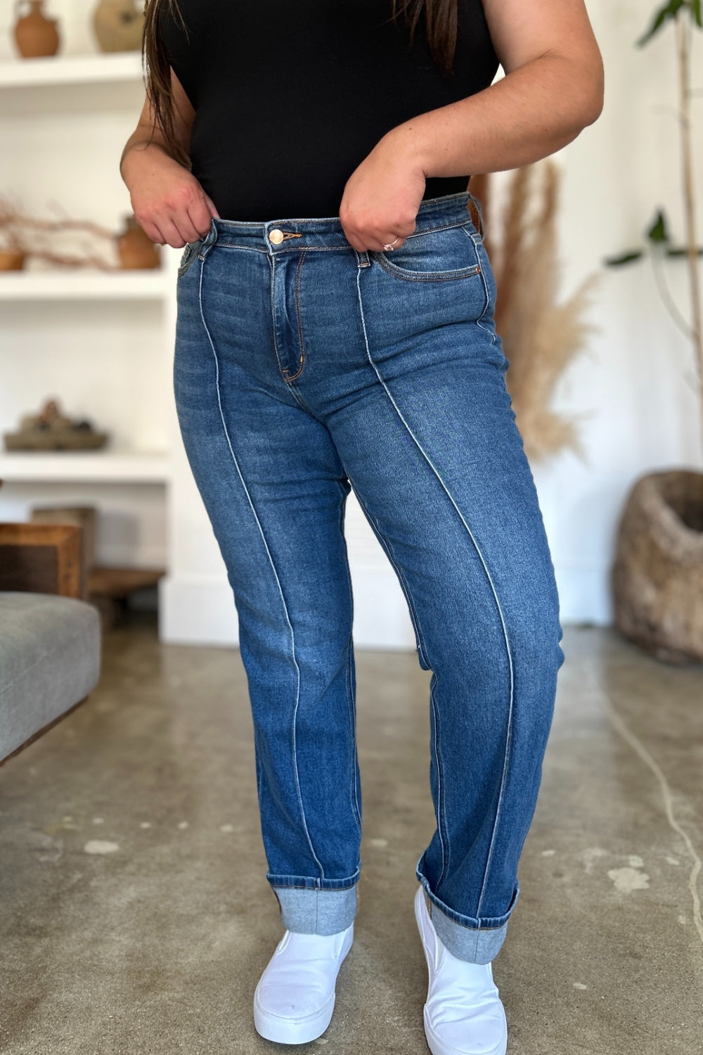 Judy Blue Full Size High Waist Front Seam Detail Straight Jeans Bottoms Bottoms Clothing Judy Blue Ship from USA Women Trendsi https://www.cyberehub.com