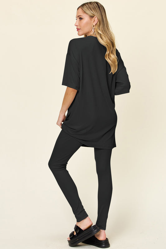 Double Take Full Size Round Neck Dropped Shoulder T-Shirt and Leggings Set Apparel/Tops Double Take Ship from USA TikTok Tops Trendsi USPS Walmart Walmart Apparel Trendsi https://www.cyberehub.com