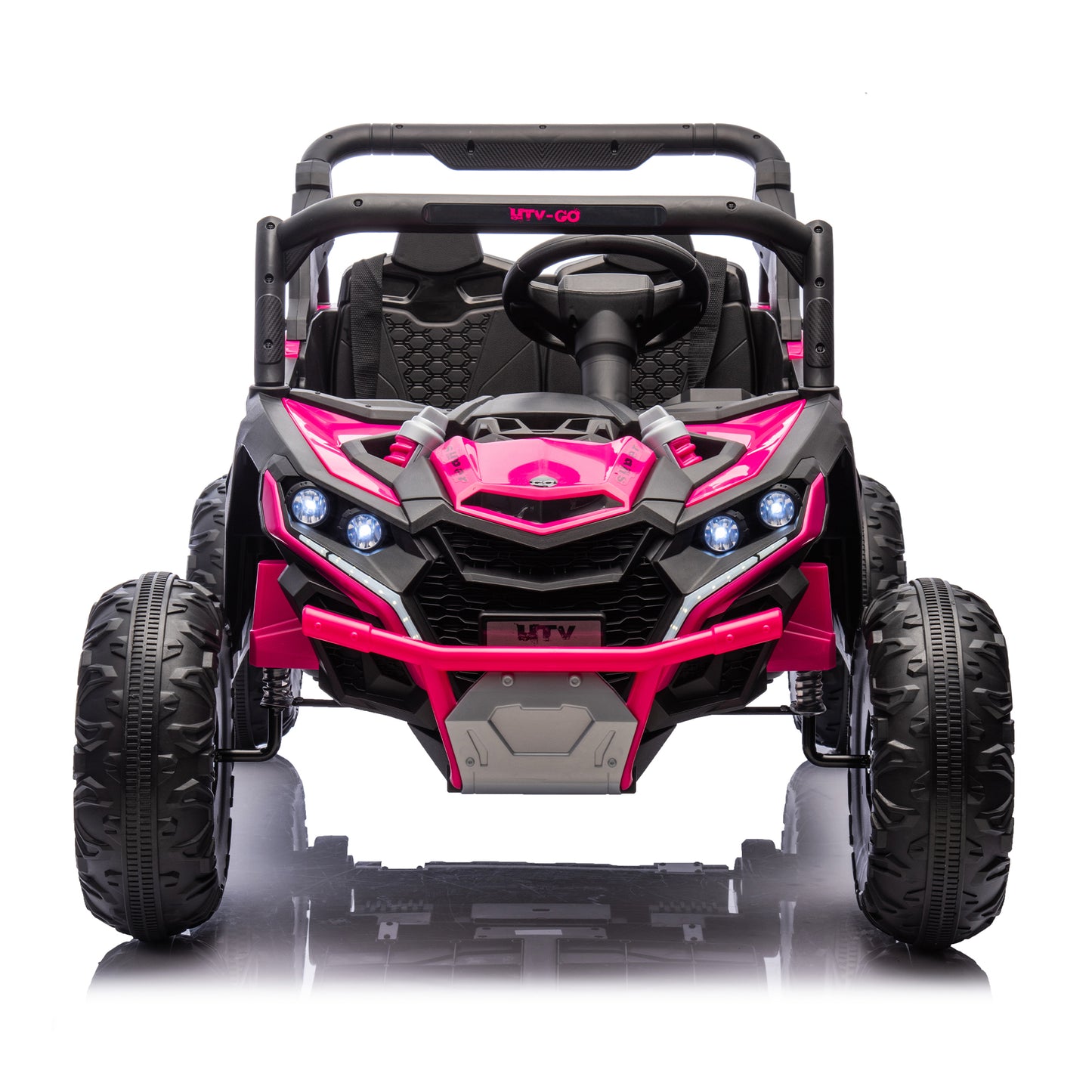 24V Two-Seater Kids Ride On UTV W/Parents Remote Control,Four-Wheel Suspension,Slow Start,Large wheel design,Anti-collision bar,Storage space,Music,USB,Bluetooth,Volume control,LED lights for Kids 3+. Giga Kids Toys Giga https://www.cyberehub.com