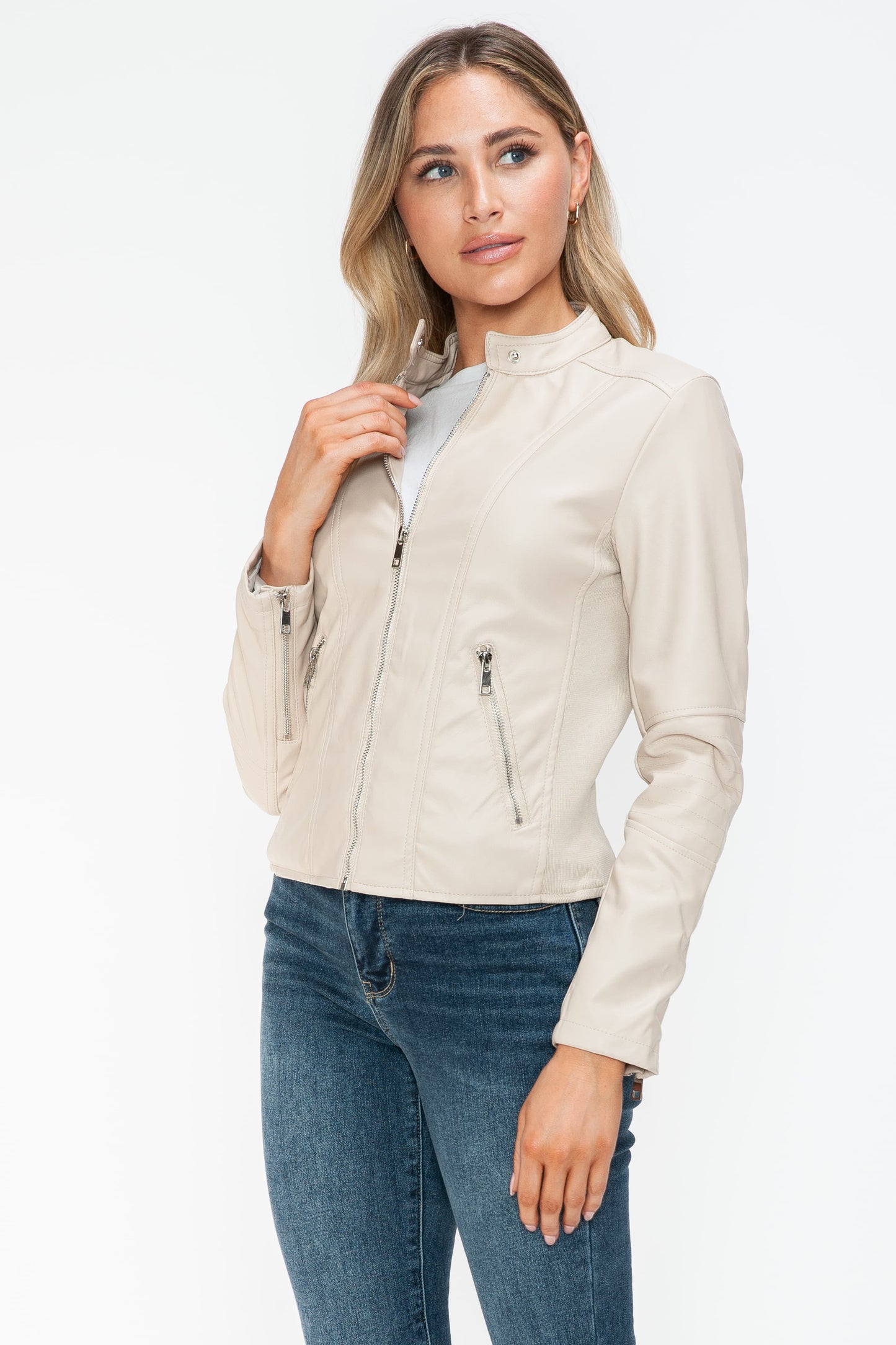 Snobbish PU Leather Zip Up Jacket with Pockets Tops/Jackets/Sweaters Clothing Tops Ship from USA Snobbish TikTok Trendsi USPS Walmart Trendsi https://www.cyberehub.com