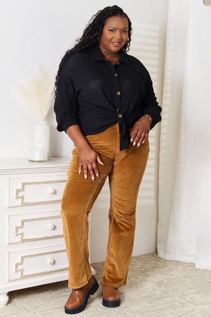 Double Take Waffle-Knit Collared Neck Dropped Shoulder Shirt Apparel/Tops Doorbusters Double Take Ship from USA TikTok Tops Trendsi USPS Walmart Walmart Apparel Trendsi https://www.cyberehub.com