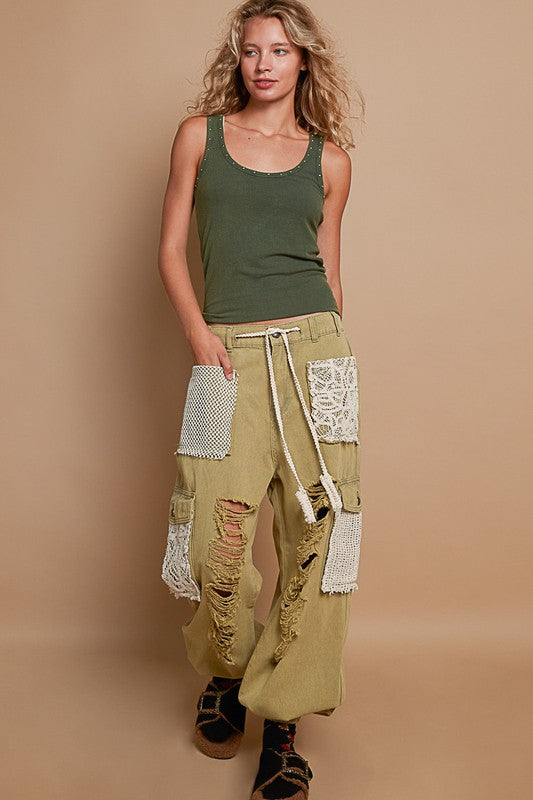 POL Crochet Patch Distressed Washed Jeans Apparel Apparel POL Ship from USA TikTok Trendsi Trendsi https://www.cyberehub.com