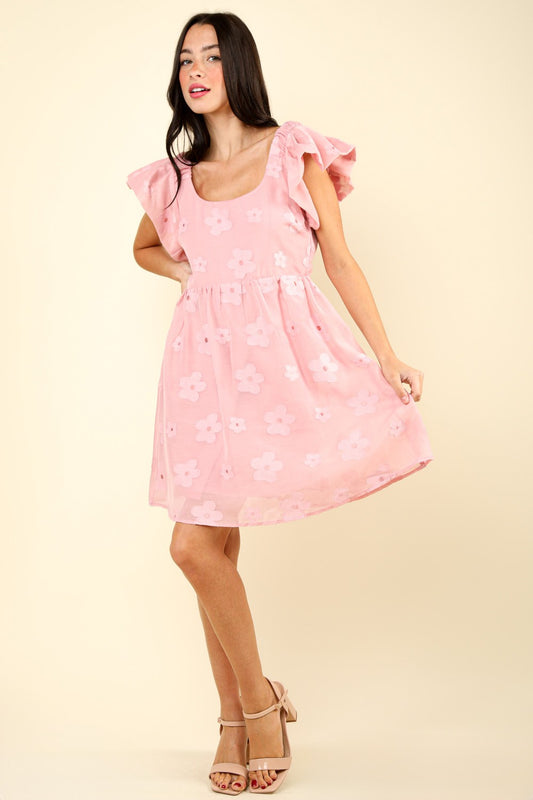 VERY J Flower Embroidered Organza Mini Dress Pink Apparel/Dress Dress Ship from USA TikTok Trendsi USPS VERY J Walmart Walmart Apparel Trendsi https://www.cyberehub.com
