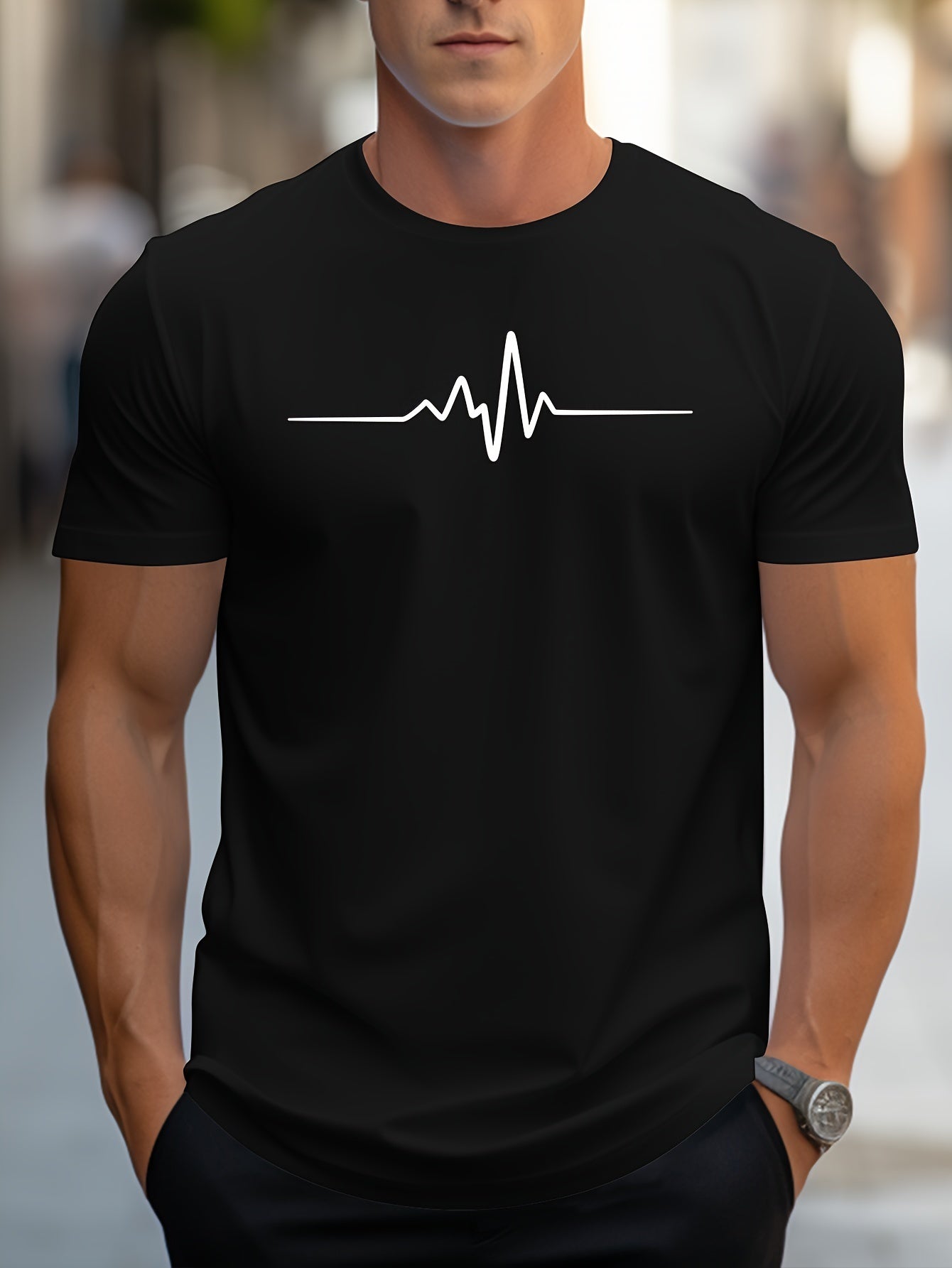 Creative Graphic Printed Men's Creative Top, Casual Short Sleeved Round Neck T-shirt, Summer Outdoor Men's Clothing Apparel/Shirt/Graphic Shirt SNULLO https://www.cyberehub.com