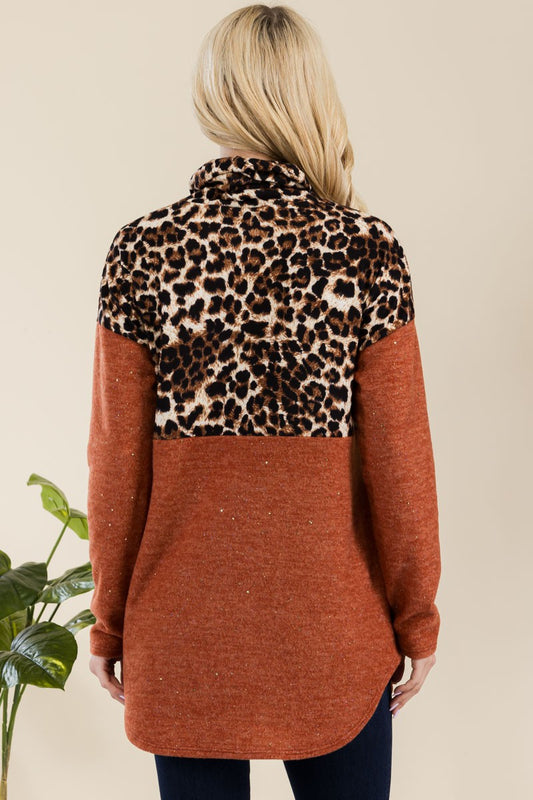 Celeste Full Size Curved Hem Leopard Turtleneck Long Sleeve Blouse Apparel/Tops Celeste Ship from USA TikTok Tops Trendsi USPS Walmart Walmart Apparel Trendsi https://www.cyberehub.com