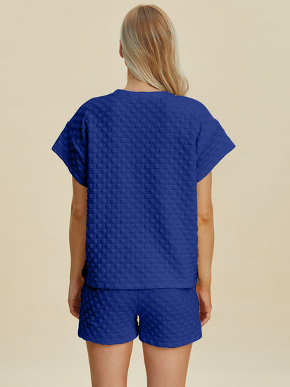 Double Take Full Size Texture T-Shirt and Shorts Set Tops/Jackets/Sweaters Clothing Tops Double Take Ship from USA TikTok Trendsi USPS Walmart Trendsi https://www.cyberehub.com