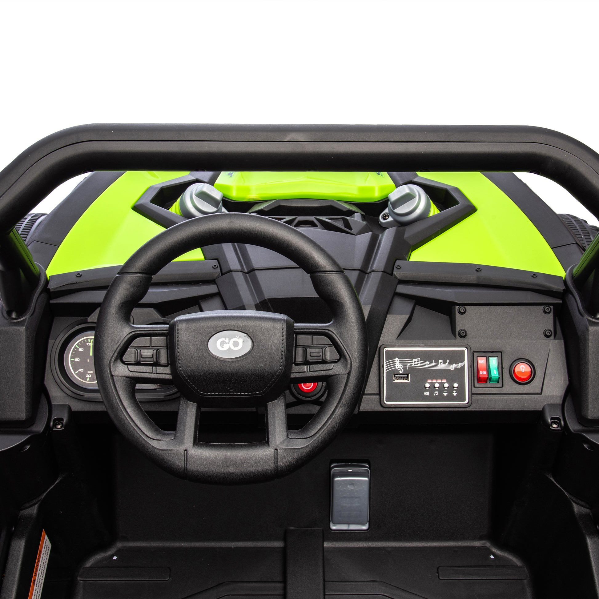 24V Two-Seater Kids Ride On UTV W/Parents Remote Control,Four-Wheel Suspension,Slow Start,Large wheel design,Anti-collision bar,Storage space,Music,USB,Bluetooth,Volume control,LED lights for Kids 3+. Giga Kids Toys Giga https://www.cyberehub.com