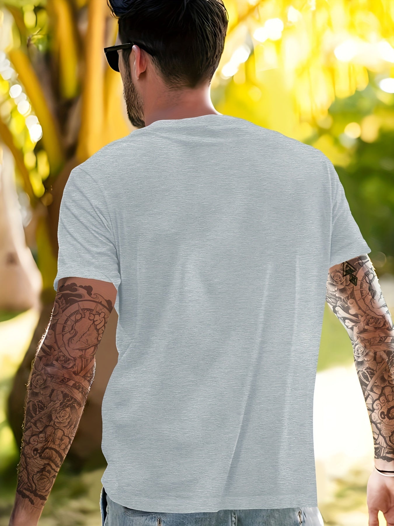Men's New York Creative Printed Casual Novelty T-shirt, Short Sleeved Summer&spring Top, Comfortable Fit, Fashionable Street Casual Round Neck T-shirt, Suitable For Daily Wear Apparel/Shirt/Graphic Shirt SNULLO https://www.cyberehub.com