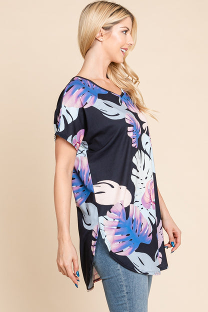 BOMBOM Printed Round Neck Short Sleeve T-Shirt Apparel/Tops BOMBOM Ship from USA TikTok Tops Trendsi USPS Walmart Walmart Apparel Trendsi https://www.cyberehub.com