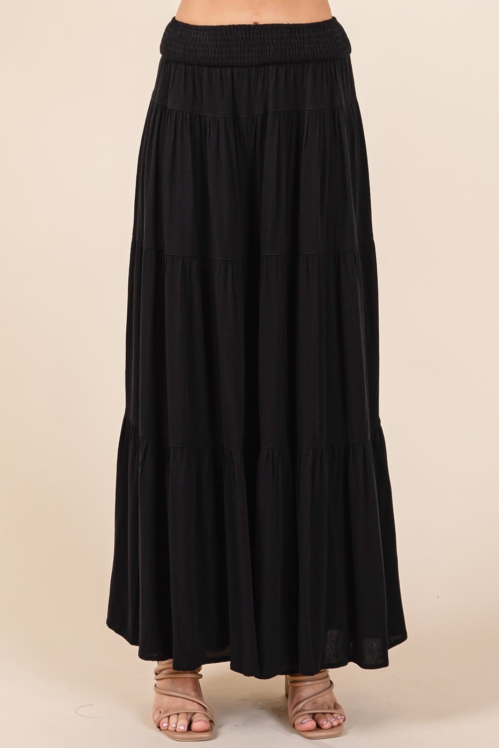 Mittoshop Tier Detail Smocked Elastic Waist Wide Leg Pants Bottoms Bottoms Clothing Mittoshop Ship from USA Women Trendsi https://www.cyberehub.com