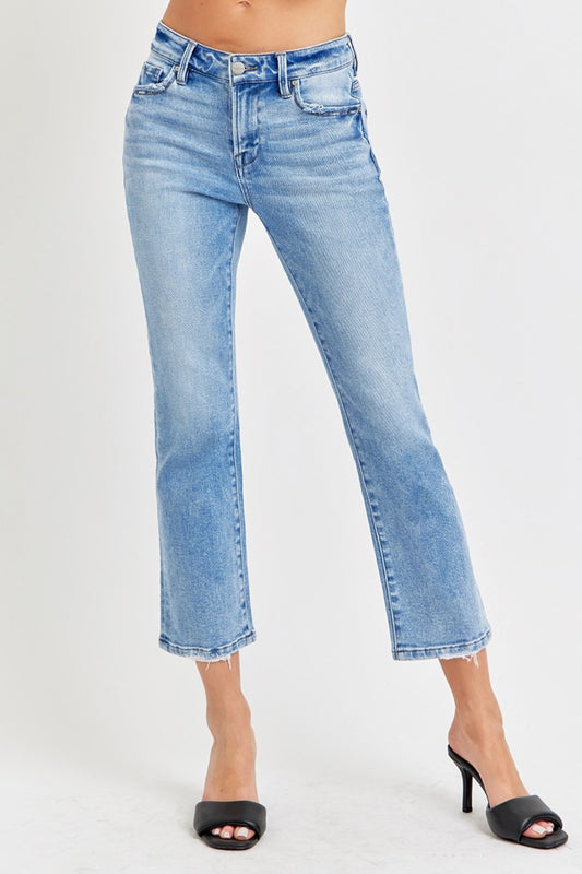 RISEN Full Size Low Rise Crop Slim Straight Jeans Medium Bottoms Bottoms Clothing RISEN Ship from USA Women Trendsi https://www.cyberehub.com