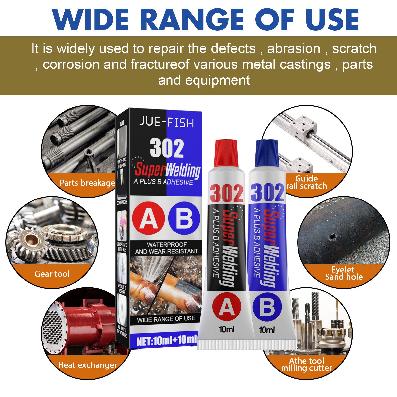 Jue-Fish AB Casting Glue, Fast Drying Metal Tank Repair High Temperature Casting Glue Home Eprolo https://www.cyberehub.com