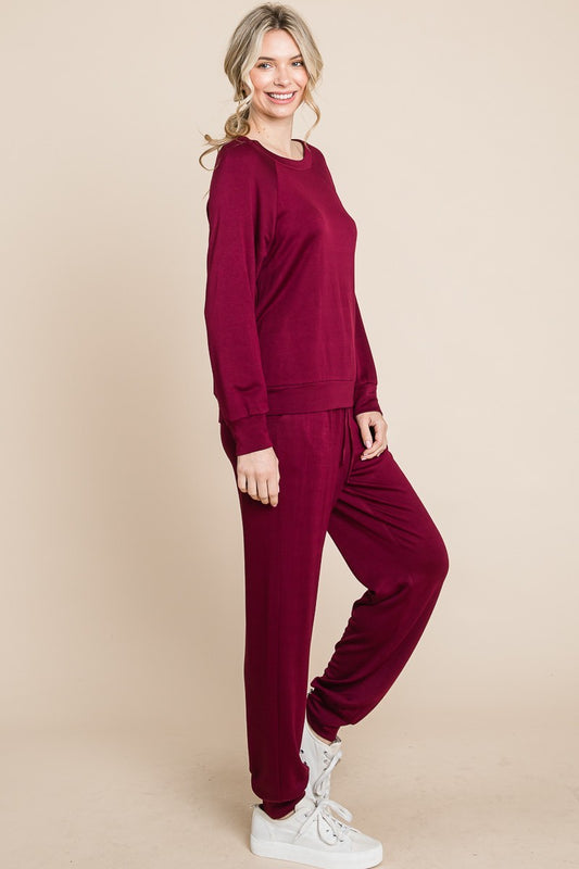 Super Lady Round Neck Raglan Sleeve Top and Pants Lounge Set Apparel/Tops Ship from USA Super Lady TikTok Tops Trendsi USPS Walmart Walmart Apparel Trendsi https://www.cyberehub.com