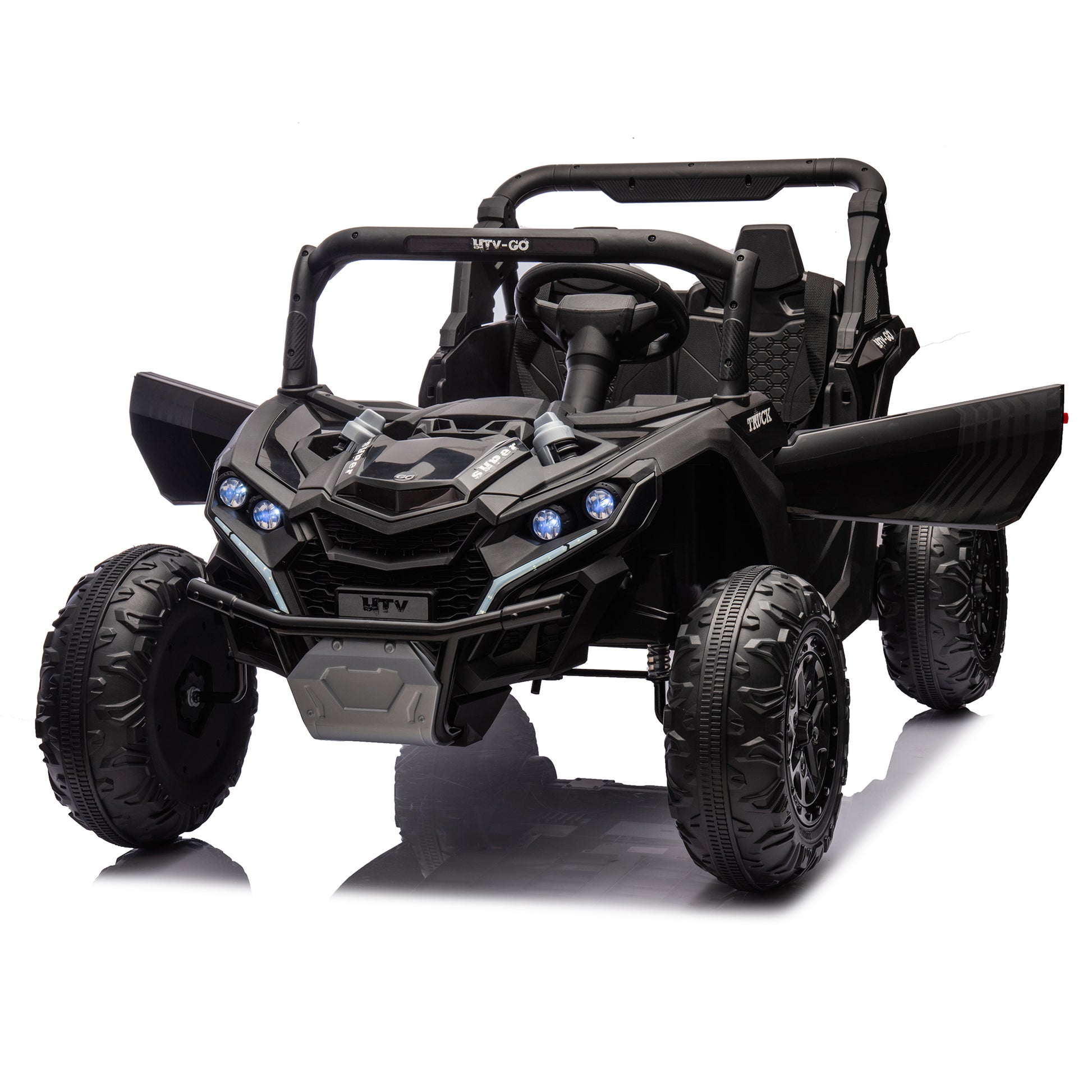 24V Two-Seater Kids Ride On UTV W/Parents Remote Control,Four-Wheel Suspension,Slow Start,Large wheel design,Anti-collision bar,Storage space,Music,USB,Bluetooth,Volume control,LED lights for Kids 3+. Giga Kids Toys Giga https://www.cyberehub.com