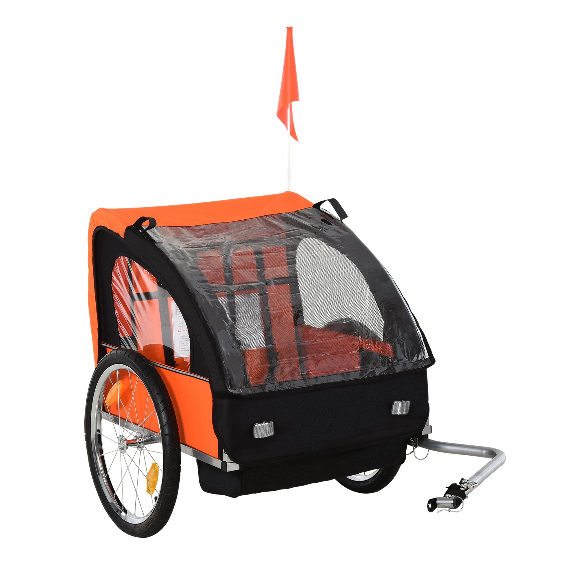 Aosom 2-Seat Child Bike Trailer for Kids with a Strong Steel Frame, 5-Point Safety Harnesses, & Comfortable Seat, Orange Car Giga GNJ Toys Walmart Giga https://www.cyberehub.com