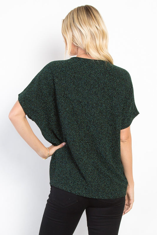 Be Stage Full Size Lurex Center Elastic Cinched Knit Top Shirt Apparel BE Stage Clothing Tops Ship from USA Shirts USA Women Trendsi https://www.cyberehub.com