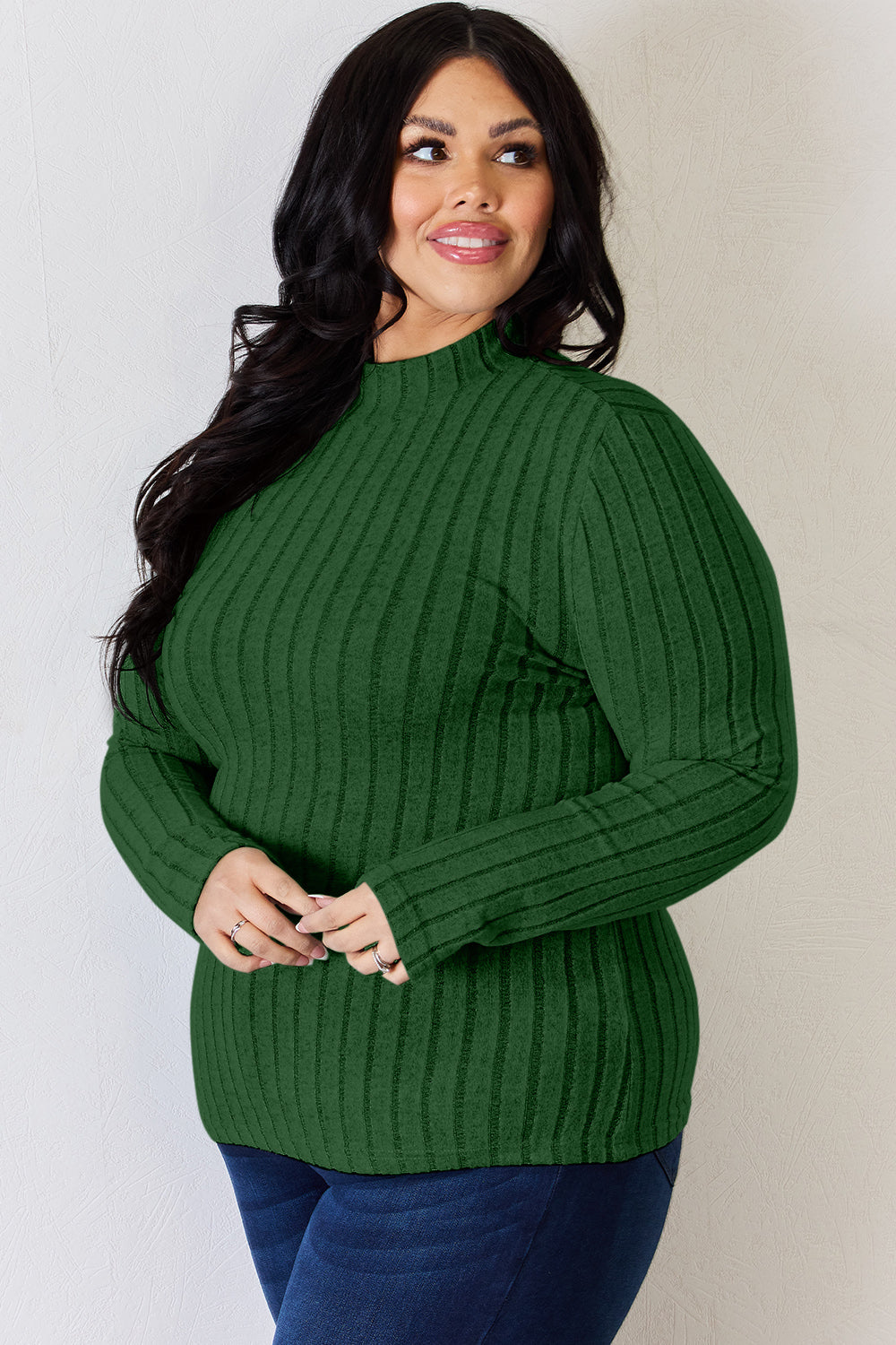 Basic Bae Full Size Ribbed Mock Neck Long Sleeve T-Shirt Apparel/Tops Basic Bae Ship from USA TikTok Tops Trendsi USPS Walmart Walmart Apparel Trendsi https://www.cyberehub.com
