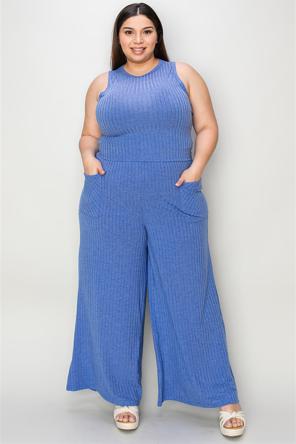 Basic Bae Full Size Ribbed Tank and Wide Leg Pants Set Apparel/Tops Basic Bae Ship from USA TikTok Tops Trendsi USPS Walmart Walmart Apparel Trendsi https://www.cyberehub.com