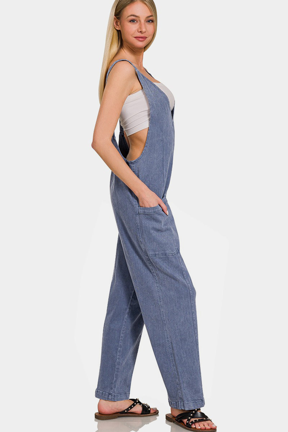 Zenana Pocketed Wide Strap Jumpsuit Apparel/Tops Ship from USA TikTok Tops Trendsi USPS Walmart Walmart Apparel Zenana Trendsi https://www.cyberehub.com