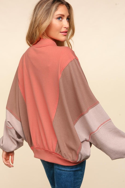 Haptics Zip Up Color Block Bomber Jacket with Side Pockets Shirt Apparel Clothing Tops Haptics Ship from USA Shirts USA Women Trendsi https://www.cyberehub.com