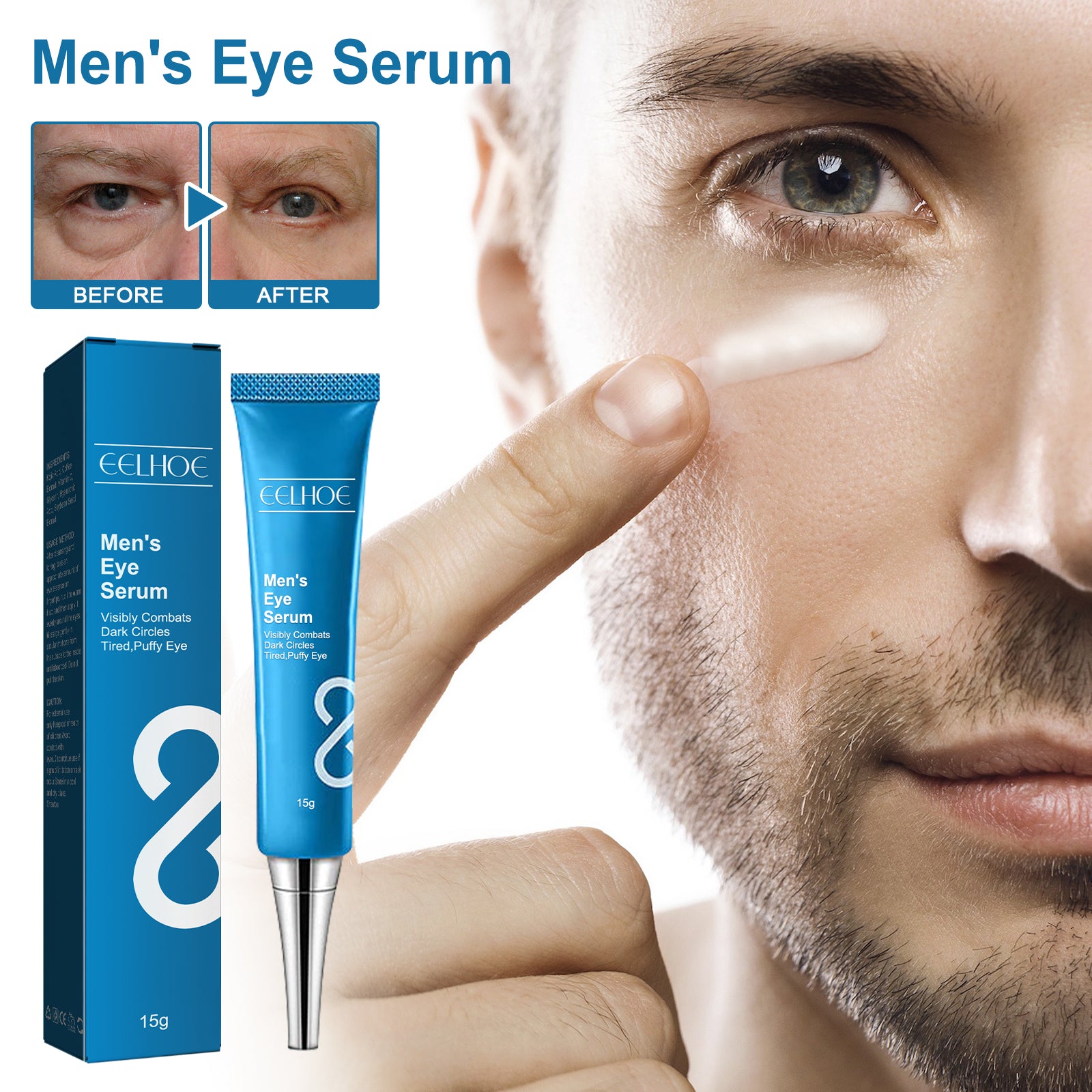 Men's Eye Serum Reduces Fine Lines, Bags, Dark Circles, Moisturizes, Firming, Brightening And Anti-Aging Eye Area Health & Beauty Health Eprolo https://www.cyberehub.com