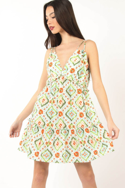 VERY J Floral Back Smocked Ruffled Mini Dress Green Multi Apparel/Dress Dress Ship from USA TikTok Trendsi USPS VERY J Walmart Walmart Apparel Trendsi https://www.cyberehub.com