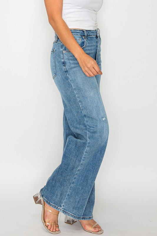 bytos Full Size High Rise Wide Leg Jeans with Pockets Apparel Apparel bytos Ship from USA TikTok Trendsi Trendsi https://www.cyberehub.com